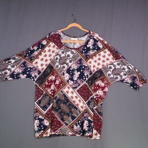 Bobbie Brooks Womens 3/4 sleeve Blouse Size 3X Scoop Neck